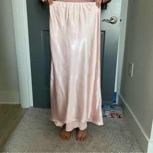 Pastel Pink Satin Midi Skirt. Size small. Brand new